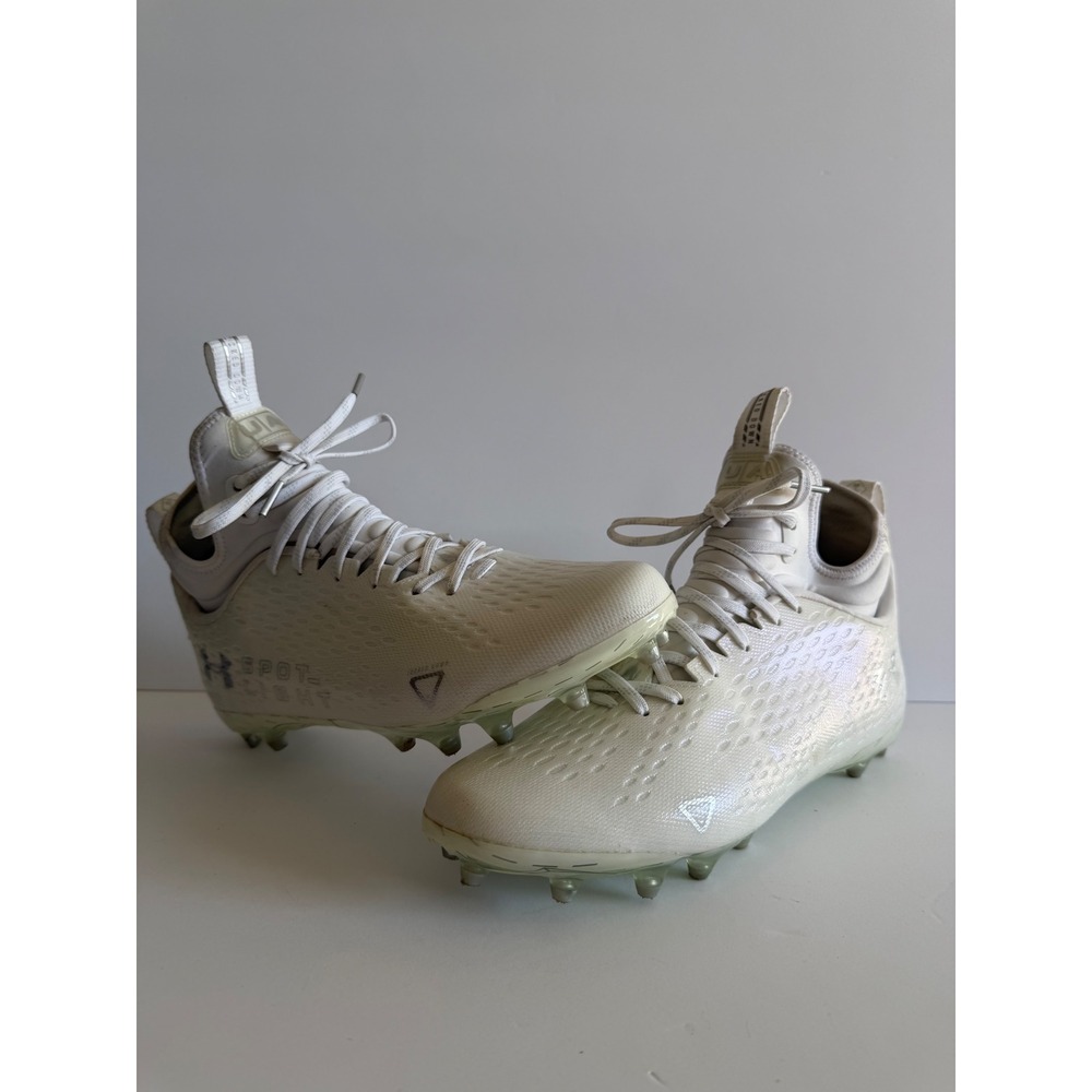 Under Armour Spotlight MC Mens Football Cleats Mid White Iridescent